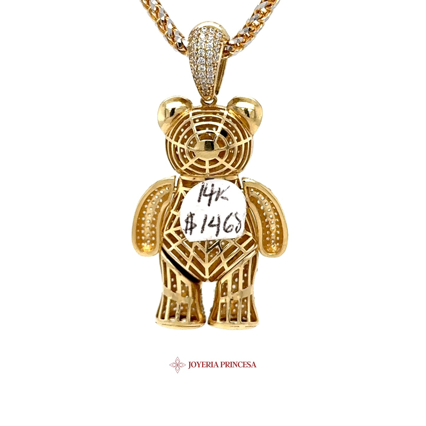 14K Gold Teddy Bear Pendant