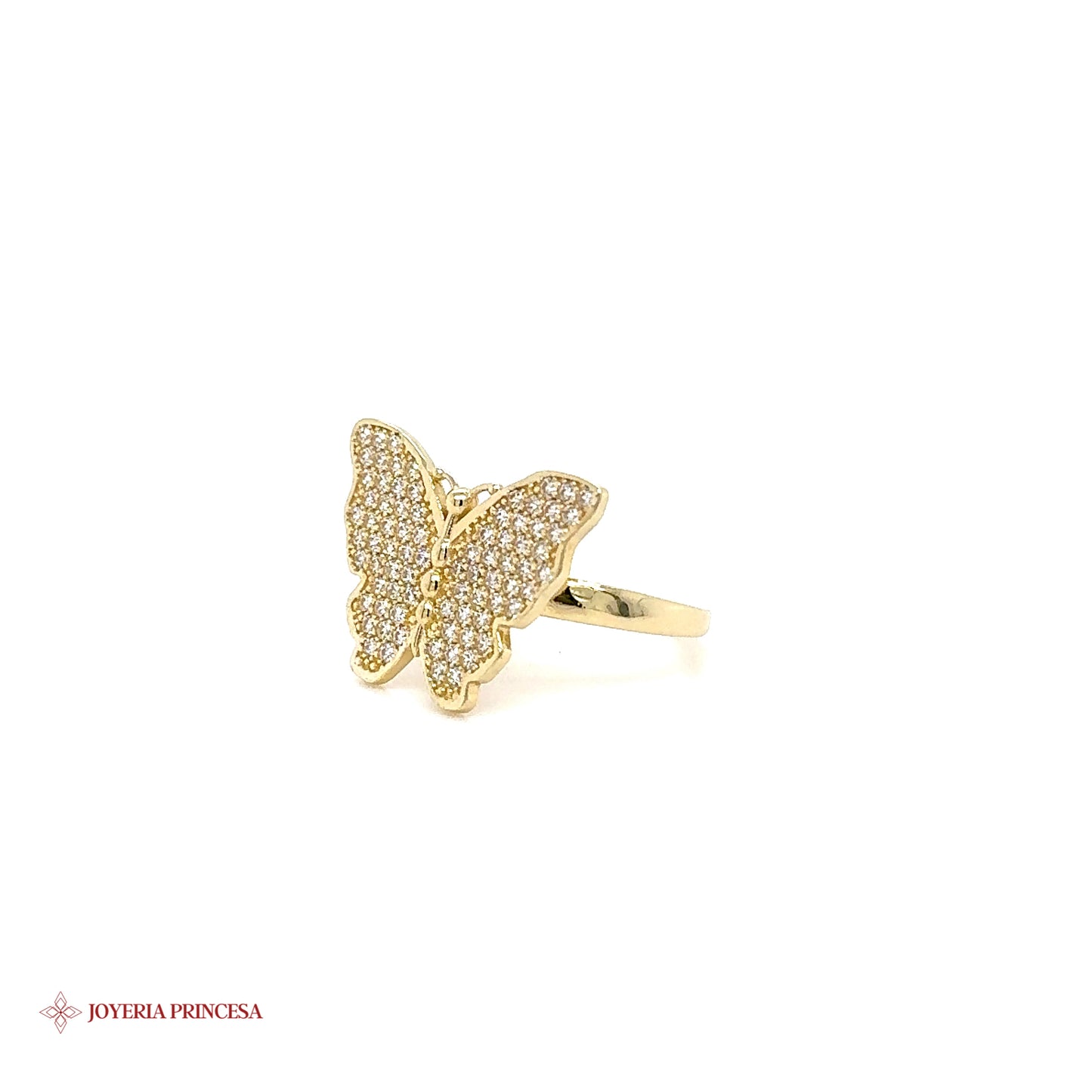 14K Butterfly Ring with Zirconias