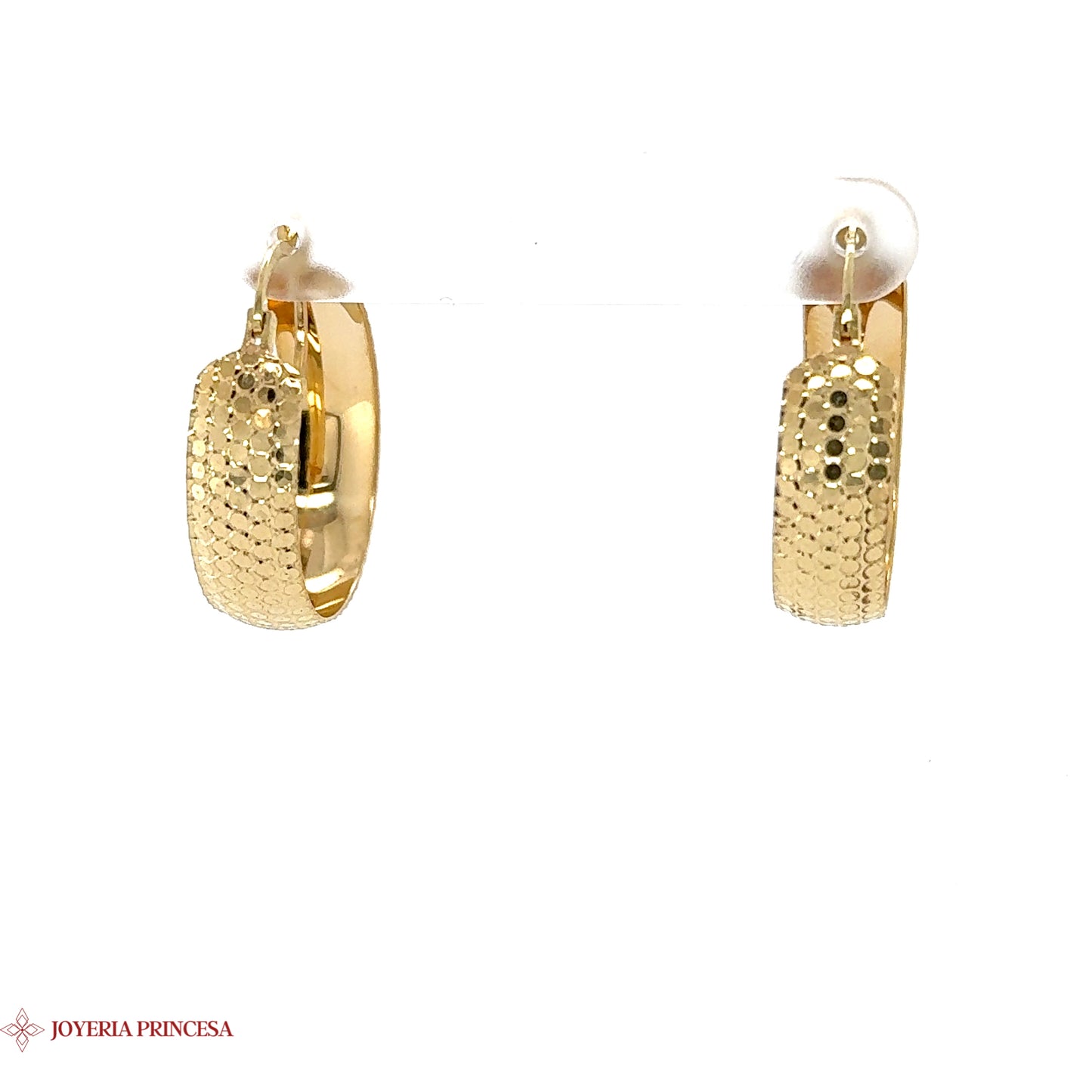 Golden Mosaic 14K Gold Hoop Earrings