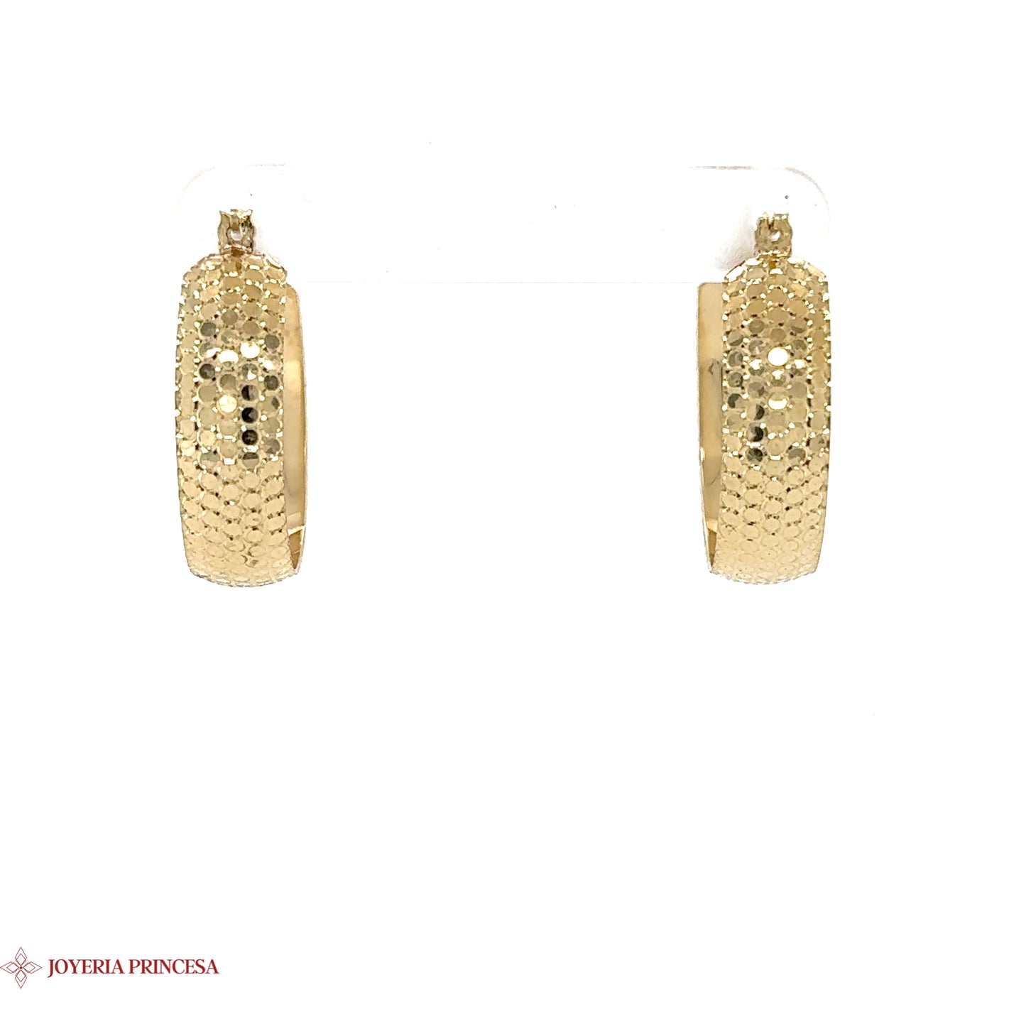 Golden Mosaic 14K Gold Hoop Earrings