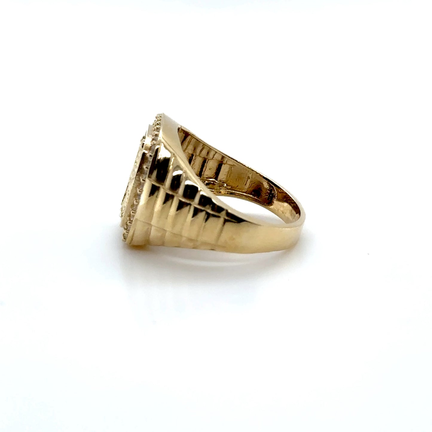 14K San Judas Halo Onyx Ring