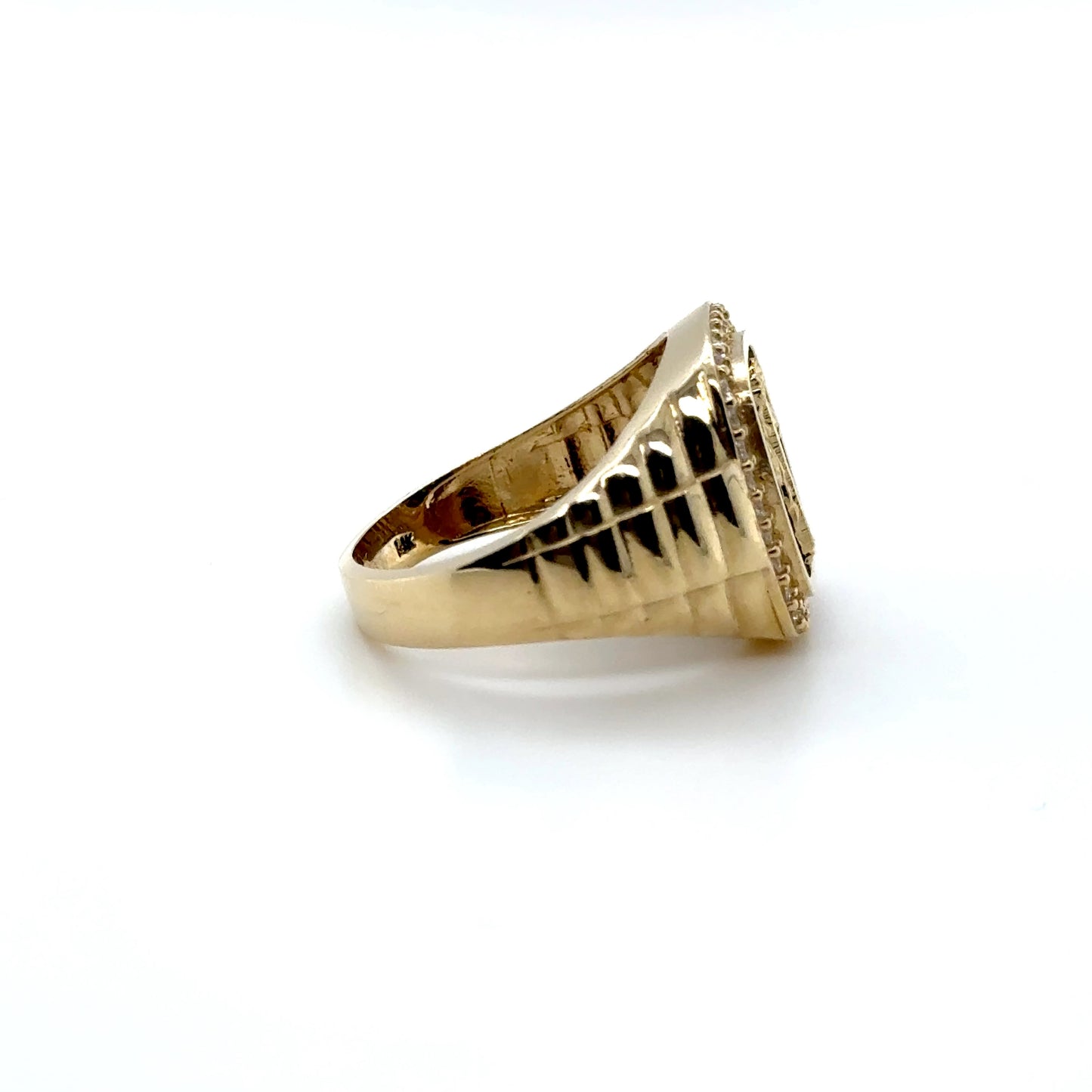 14K San Judas Halo Onyx Ring