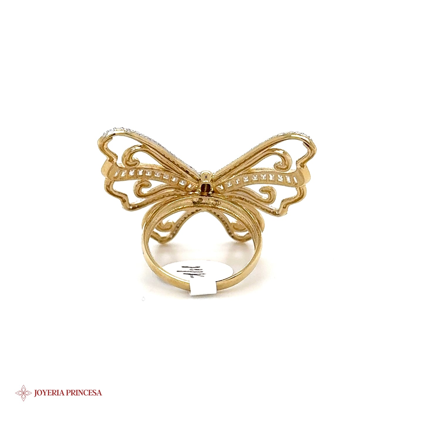 14K Butterfly Baguette Ring