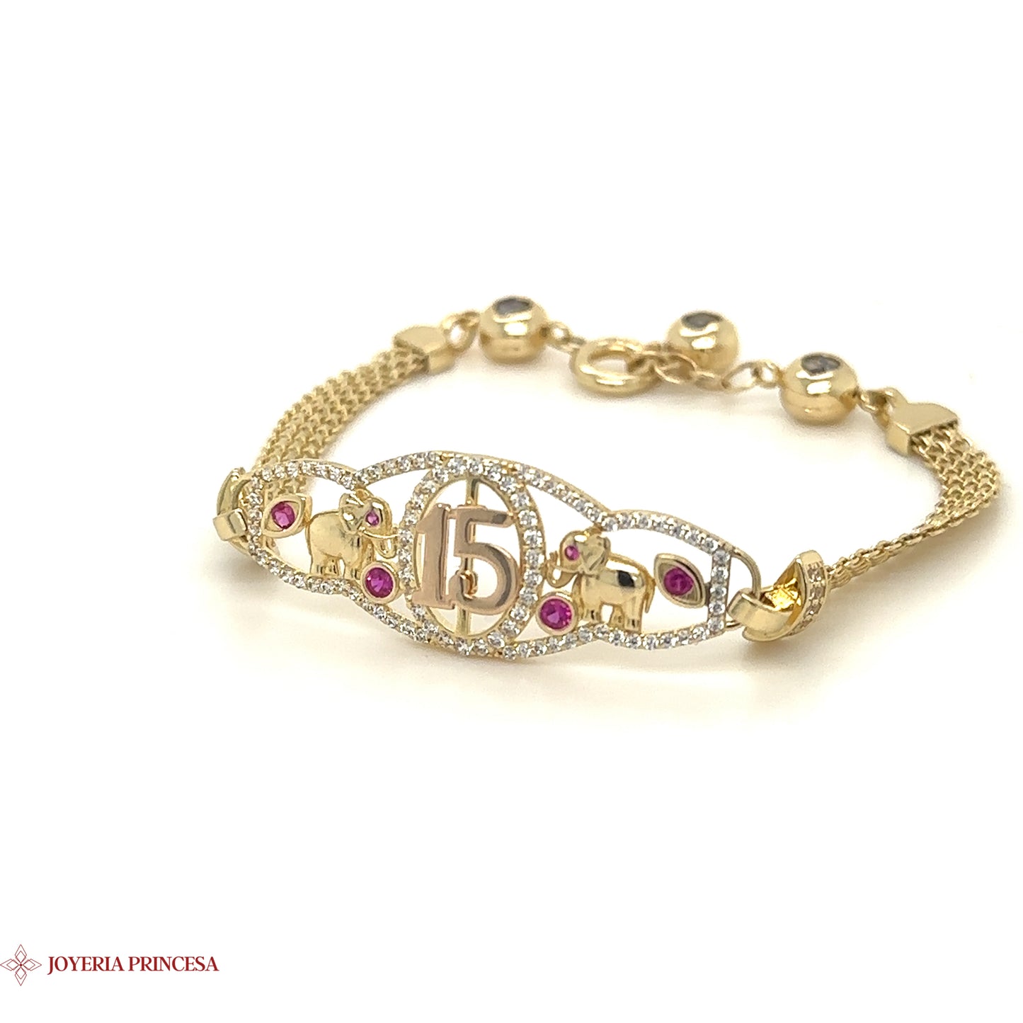 14K Gold Quinceañera Bracelet