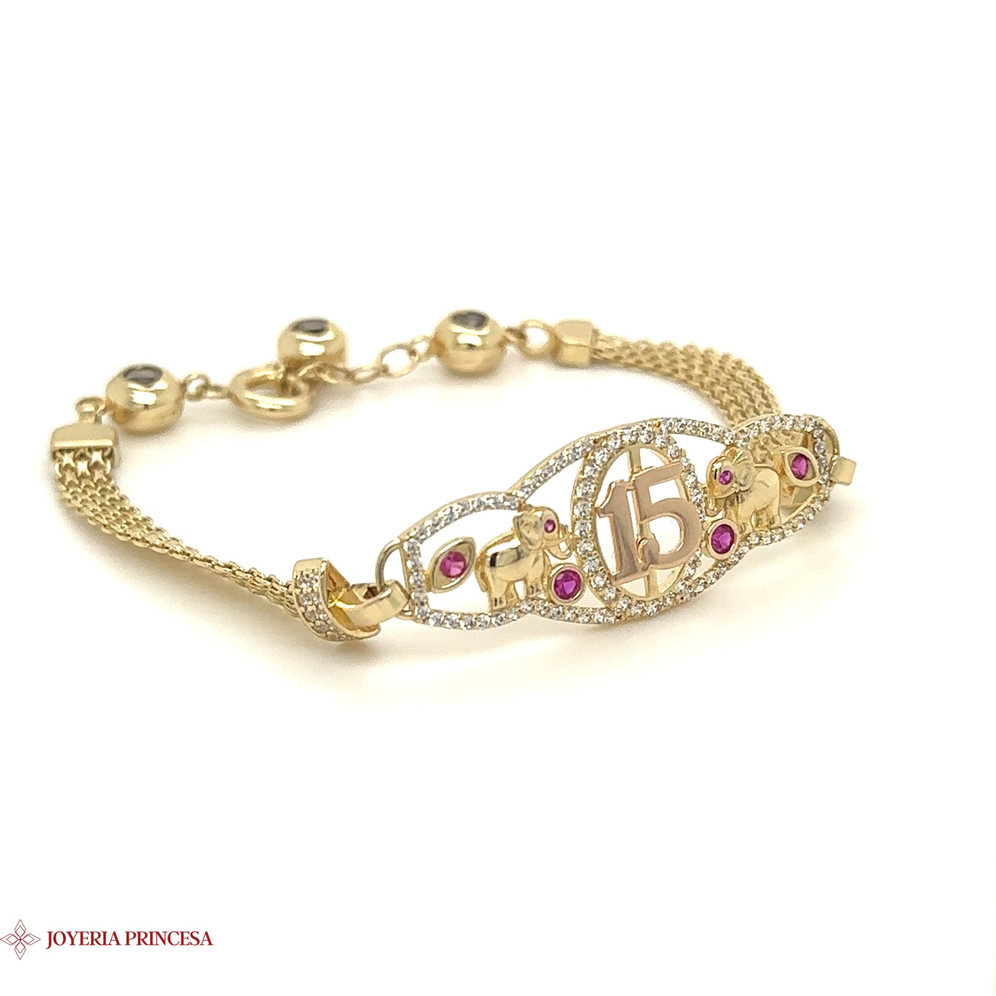 14K Gold Quinceañera Bracelet