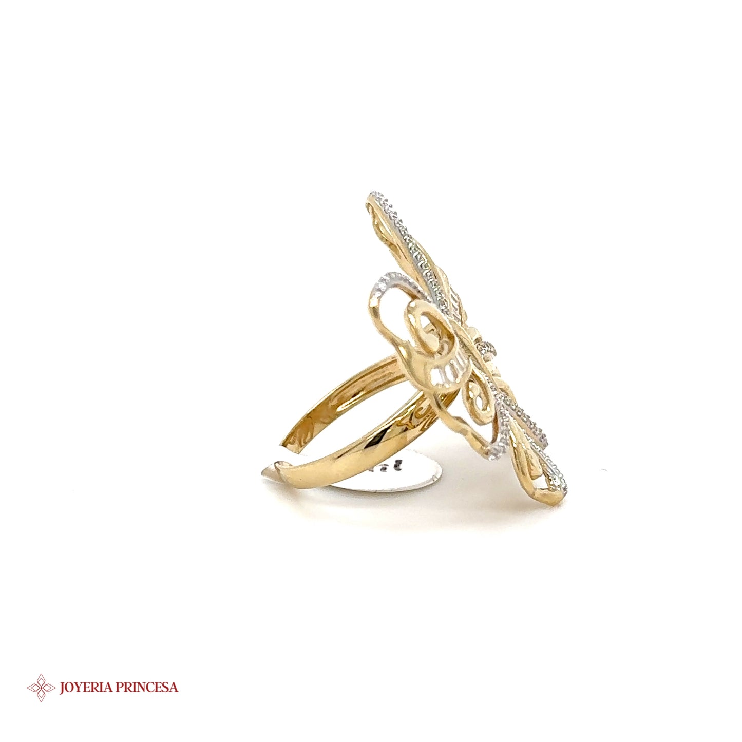 14K Butterfly Baguette Ring