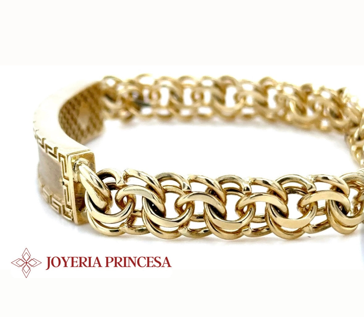 10K Chino Link Greek Bracelet