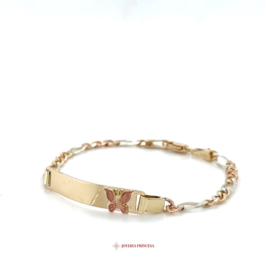 10K Two-Tone Butterfly Bracelet for Kids