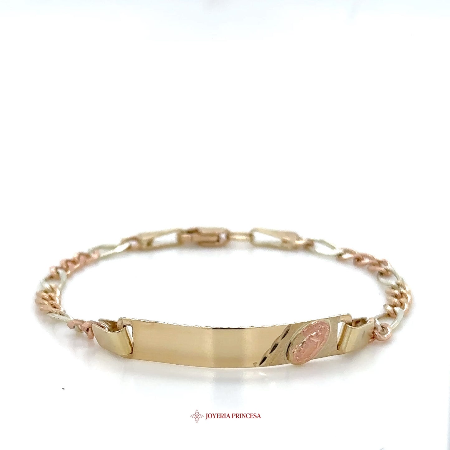 10K Two-Tone Virgen de Guadalupe Bracelet for Kids