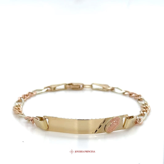 10K Two-Tone Virgen de Guadalupe Bracelet for Kids