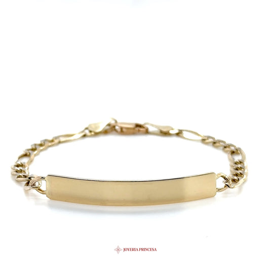 10K Gold Children's Name Bracelet with Engravable Bar