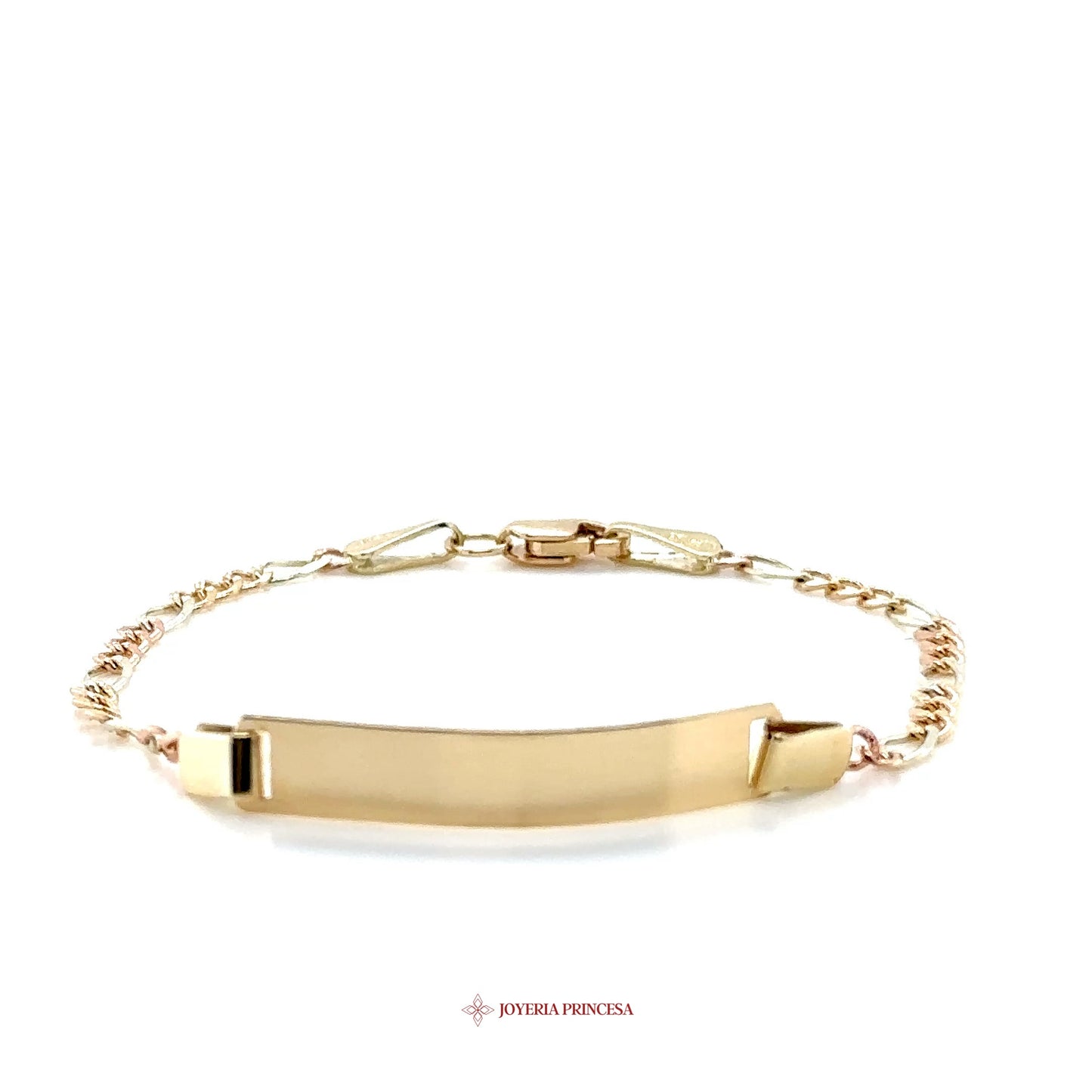 10K Two-Tone Kids Bracelet with Smooth Bar