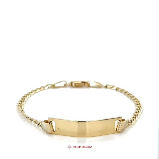 10K Gold Kids Bracelet with Engravable Bar