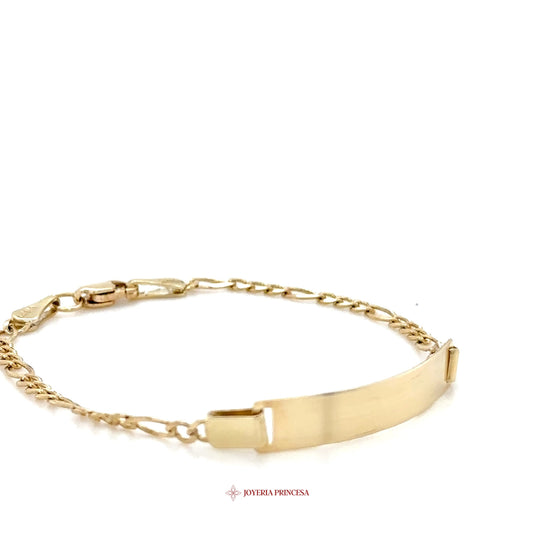10K Gold Kids Bracelet with Smooth Bar Design