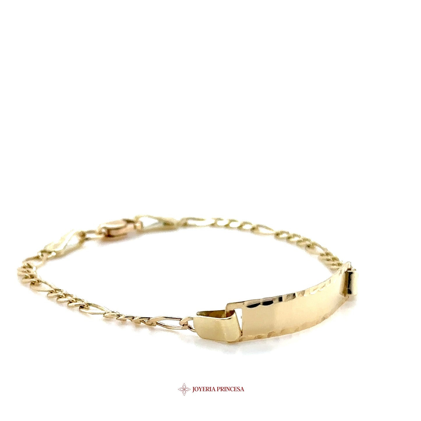 10K Gold Kids Bracelet with Hammered Bar Design