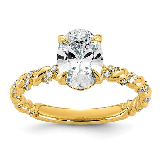 14ky 1 3/4ct Cert Oval Lab Grown Dia VS+ F+ Ring