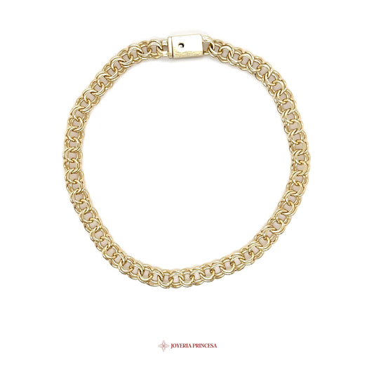 10K Elegant 10K Gold Bracelet with Intricate Link Design