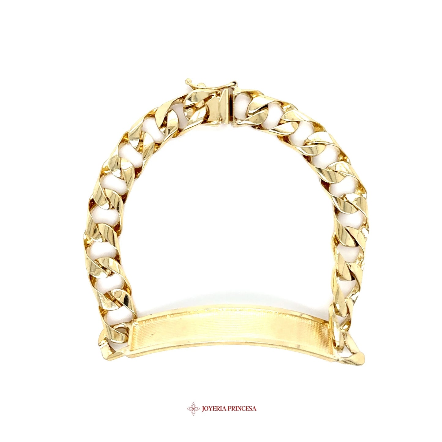 14K Gold Link Bracelet with White Enamel Accents
