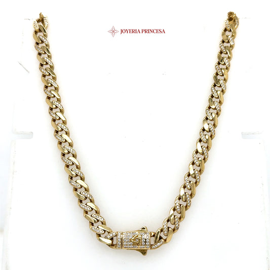 14K 6.7mm 18in Monaco Cuban Chain