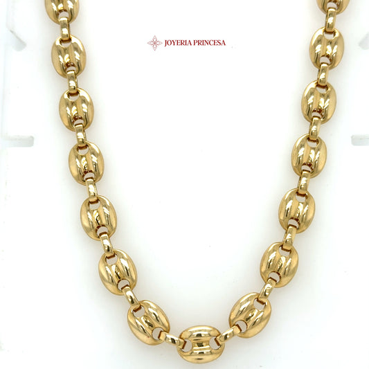 14K 24in 9.6mm Puffy Mariner Chain