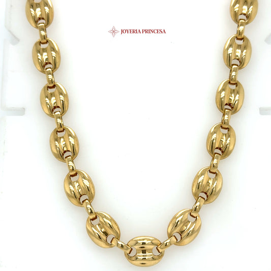 14K 20in 7.6mm Puffy Mariner Chain