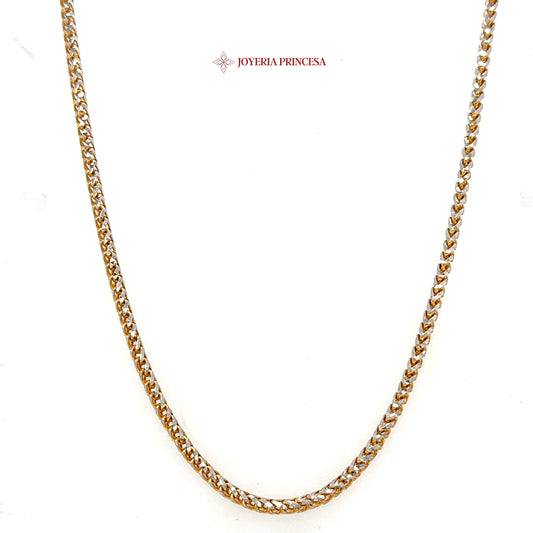 14K 22in 2.6mm Franco Two Tone Chain