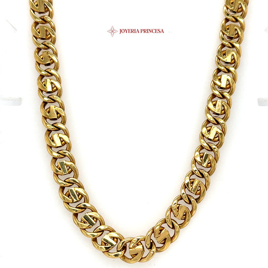 14K 22in 9.4mm Tiger Eye G Chain