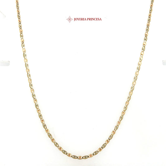 14K 24in 1.9mm 3-Tone Valentino Chain
