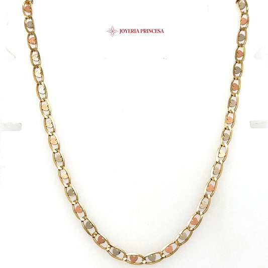 14K 20in 4mm Valentino Heart Chain