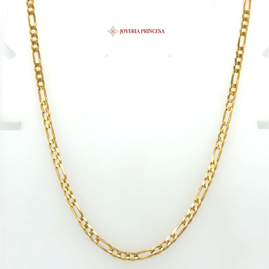 14K 22in 3mm Figaro Diamond Cut Chain