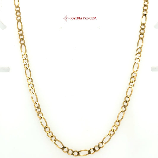 14K 24in 3.7mm Figaro DC Chain
