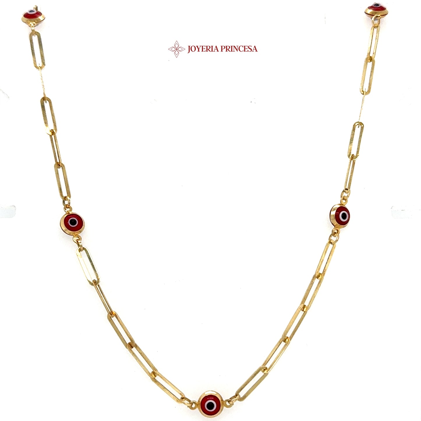 14K 18in Elegant gold paperclip chain with accents