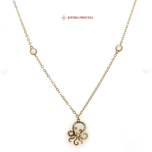 14K 18in Octopus Gold Necklace