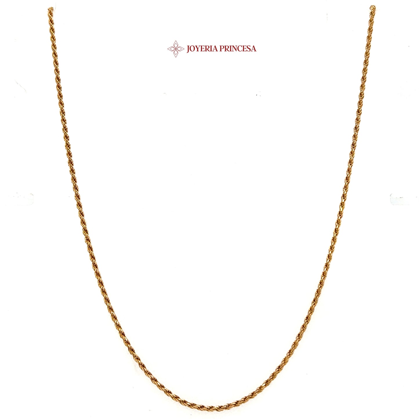 14K 18in 1.41mm Twisted Rope Design with Glossy Finish