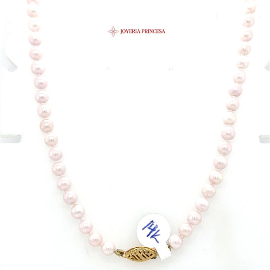 14K 20in Elegant Pink Pearl Necklace