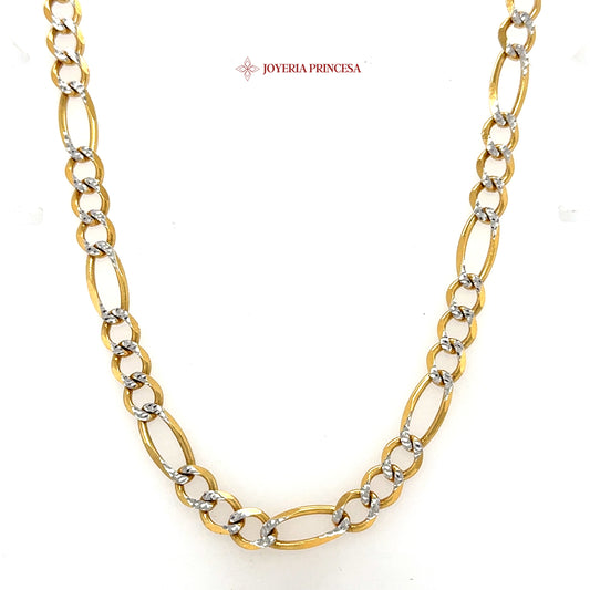 10K 24in 6.6mm Elegant Two-Tone Link Necklace