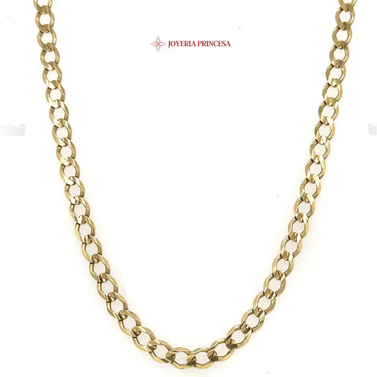 10K 22in 5.2mm Elegant Polished Curb Link Design