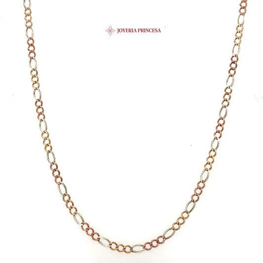 10K 24in 2.9mm Elegant Two-Tone Link Necklace