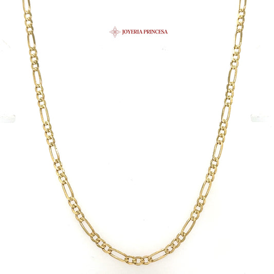 10K 24in 3.2mm Elegant Figaro Chain