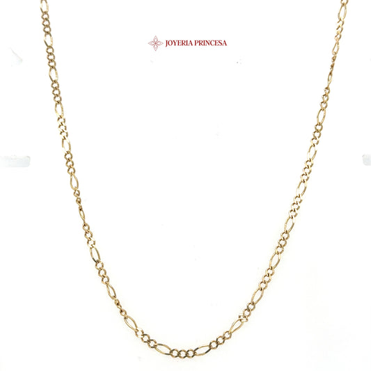 10K 18in 2.4mm Elegant Gold Figaro Chain
