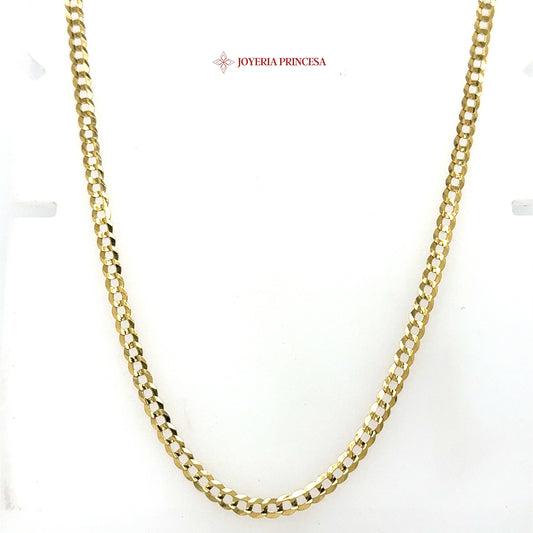 10K 18in 3.7mm Elegant Gold Curb Chain Necklace
