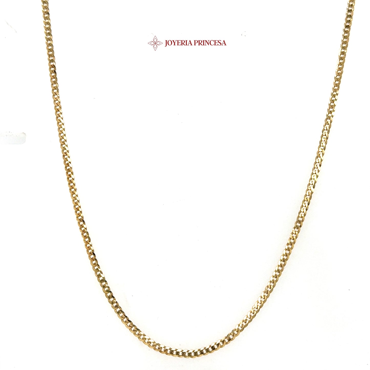 10K 18in 1.9mm Elegant Golden Curb Chain