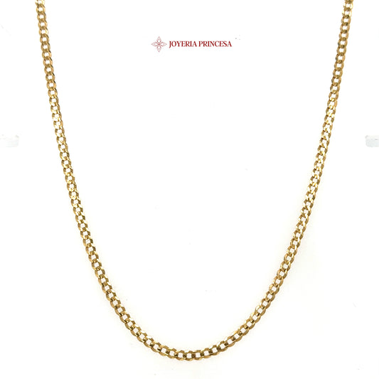 10K 16in 2.6mm Elegant gold curb link necklace