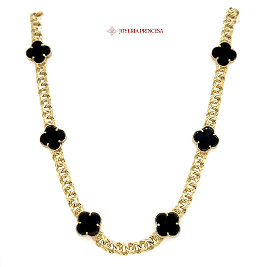 10K 16in 5mm Elegant Gold Clover Link Design