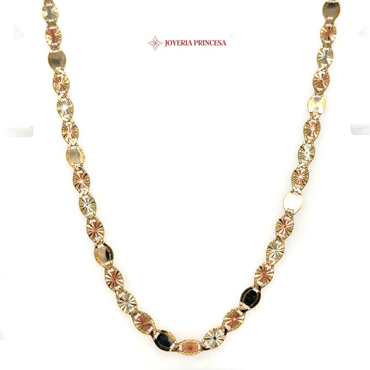 10K 24in 4.7mm Two-tone polished link necklace
