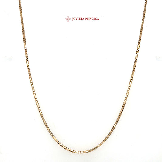 10K 20in 1.4mm Elegant Box Chain with Luster
