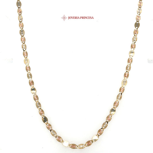 10K 22in 3.3mm Elegant Two-Tone Necklace