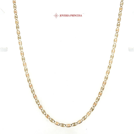 10K 18in 2.4mm Elegant Two-Tone Mariner Valentino Necklace