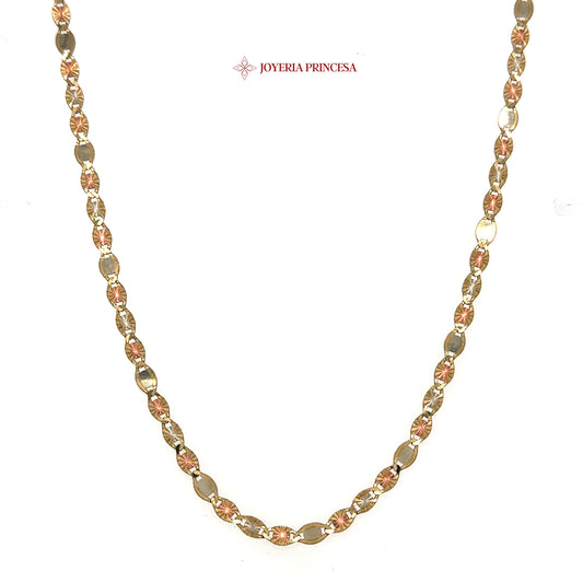 10K 20in 3.5mm Elegant Two-Tone Star Valentino Necklace