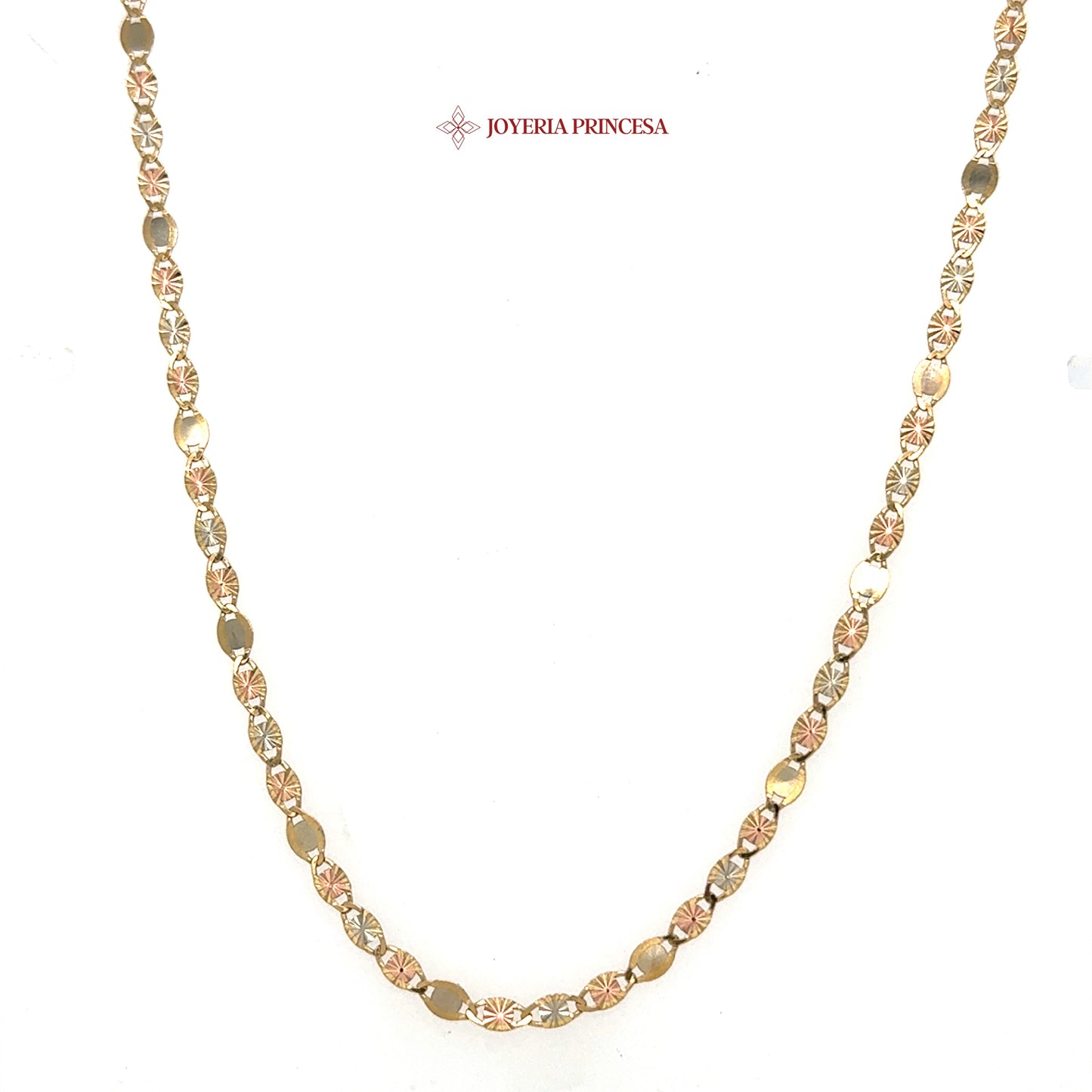 10K 20in 3.1mm Elegant Two-Tone Star Valentino Necklace